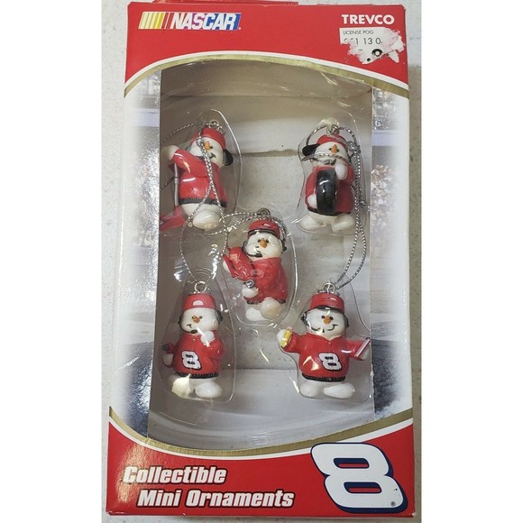 Trevco Nascar #8 Dale Earnhardt Jr Pit Crew Collectible Mini Ornaments NIP Set 5 - Picture 1 of 7